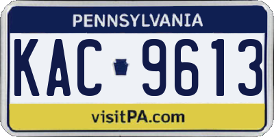 PA license plate KAC9613