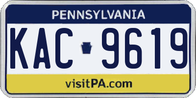 PA license plate KAC9619