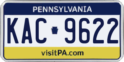 PA license plate KAC9622