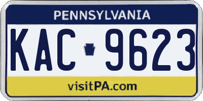 PA license plate KAC9623