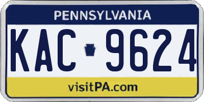 PA license plate KAC9624