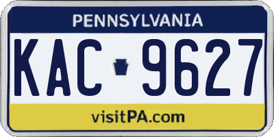 PA license plate KAC9627