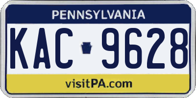 PA license plate KAC9628