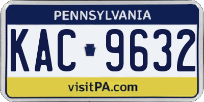 PA license plate KAC9632