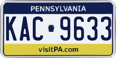 PA license plate KAC9633