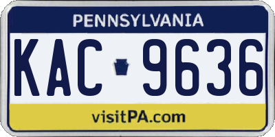 PA license plate KAC9636