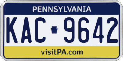 PA license plate KAC9642