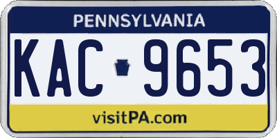 PA license plate KAC9653