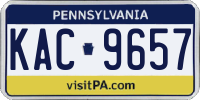 PA license plate KAC9657