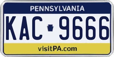 PA license plate KAC9666