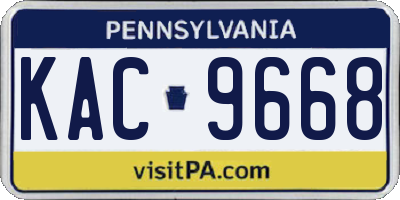 PA license plate KAC9668