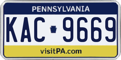 PA license plate KAC9669