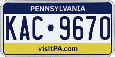 PA license plate KAC9670