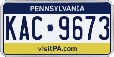 PA license plate KAC9673