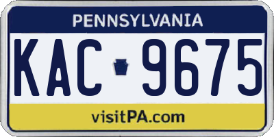PA license plate KAC9675