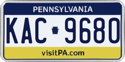 PA license plate KAC9680