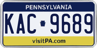 PA license plate KAC9689