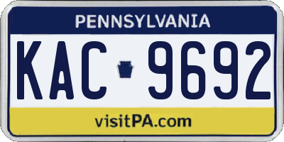 PA license plate KAC9692