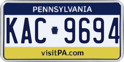 PA license plate KAC9694