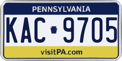 PA license plate KAC9705