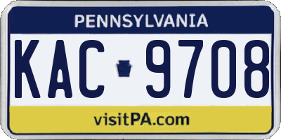 PA license plate KAC9708