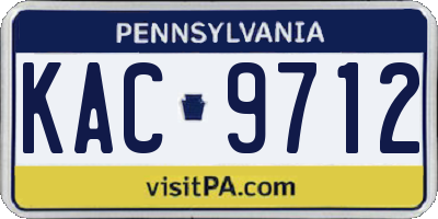 PA license plate KAC9712