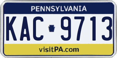 PA license plate KAC9713