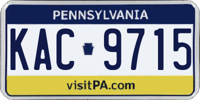 PA license plate KAC9715
