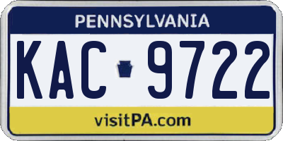 PA license plate KAC9722