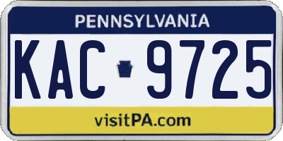 PA license plate KAC9725
