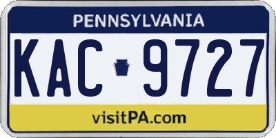 PA license plate KAC9727