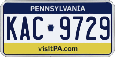 PA license plate KAC9729