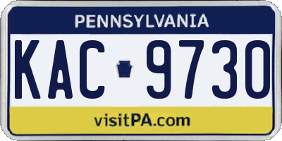 PA license plate KAC9730
