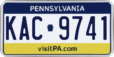 PA license plate KAC9741