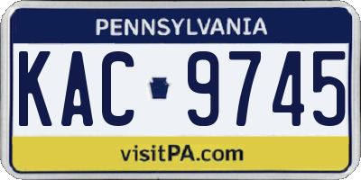 PA license plate KAC9745