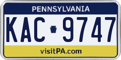 PA license plate KAC9747