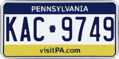 PA license plate KAC9749