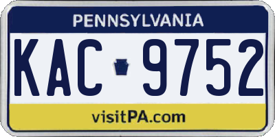 PA license plate KAC9752