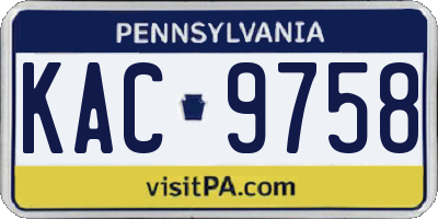 PA license plate KAC9758