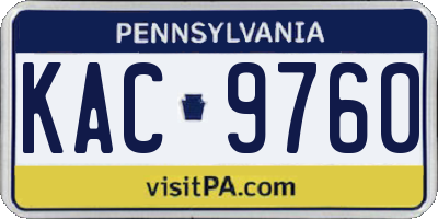 PA license plate KAC9760