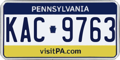 PA license plate KAC9763