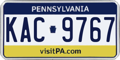 PA license plate KAC9767