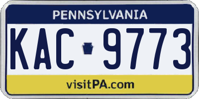 PA license plate KAC9773