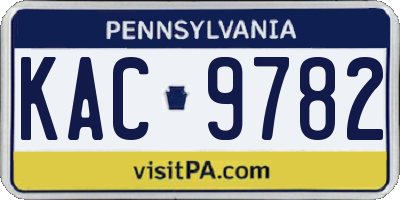 PA license plate KAC9782