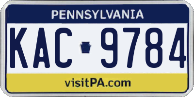 PA license plate KAC9784