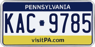 PA license plate KAC9785