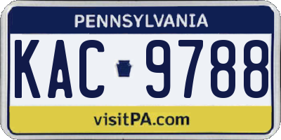 PA license plate KAC9788