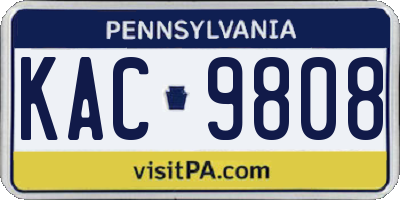 PA license plate KAC9808