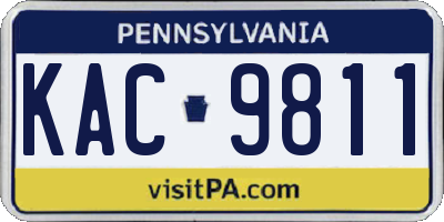 PA license plate KAC9811
