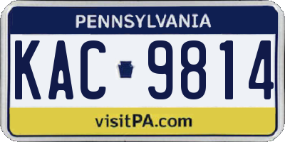 PA license plate KAC9814